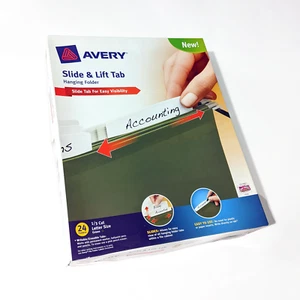 Avery Slide and Lift Tab Hanging File Folder Letter Size Green 24 Folders - Picture 1 of 3