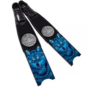 Leaderfins Fiberglass Full Foot Free-diving Fins, Black/Black, Wolf(39-40) - Picture 1 of 1