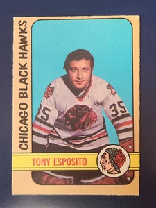 1972-73 tarjeta de hockey OPC O-Pee-Chee #137 Tony Esposito Chicago Black Hawks - Imagen 1 de 2