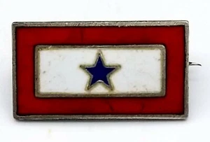 Antique Sterling Silver WWII Gold Star Service Banner Pin Mother Lost Son #P44 - Picture 1 of 4