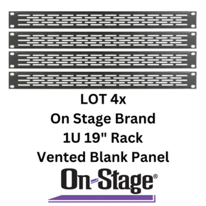 OnStage Brand 1U Vented Blank 19" Rack Mount LOT 4x Pack Heavy Duty Metal Server - Picture 1 of 2