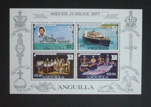 Anguila 1977 Silver Jubilee Royal Visit MS MNH UM sin montar como nuevo - Imagen 1 de 1