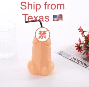 6 x Lustige Willy Pecker Trinkbecher Flasche mit Strohhalm Erwachsene Penis Junggesellinnenabschied Gag Geschenk - Bild 1 von 7