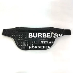 BURBERRY 8028160 logo BRUMMELL HOSEFEY Waist Pouch Cross body bag Black/White - Picture 1 of 10