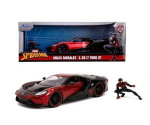 Spider-Man Miles Morales 2017 Ford Gt w/ Figure 1:24 Model JADA TOYS - Foto 1 di 5