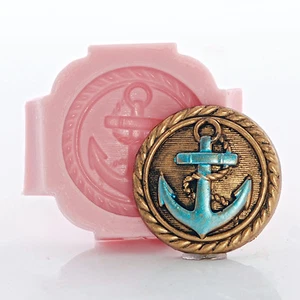 Silicone Nautical Anchor Button Mold Resin Clay Jewelry Fondant Mint Mold (730) - Picture 1 of 6