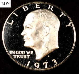 Dólar Eisenhower de plata 1973-S *IKE* - a prueba de gemas - 40% plata - ¡Llave! #IE505 - Imagen 1 de 5