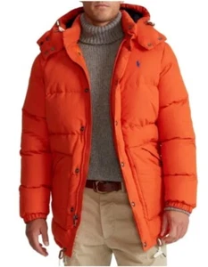 Polo Ralph Lauren orange wasserabweisend Kapuzenpuffer Parka Jacke Gr. L - Bild 1 von 12