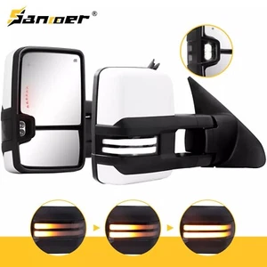 Painted White Towing Mirrors BSM for 2007-2021 Toyota Tundra 2008-2017 Sequoia - Picture 1 of 13