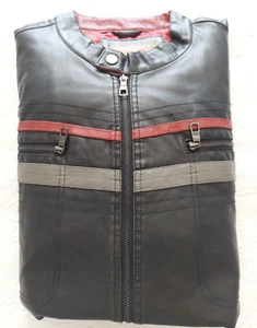 3XLT Jacket - Arizona Jean Company Faux Leather Black Moto/Biker/Flight - Picture 1 of 19