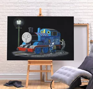 BANKSY THOMAS TANKMOTOR GRAFFITI - TIEF GERAHMTER LEINWANDKUNST GRAFFITI-DRUCK - Bild 1 von 3