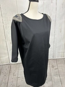 Elizabeth and James Gothic Art Deco Style Embellished Tunic Mini Dress Sz L - Picture 1 of 12