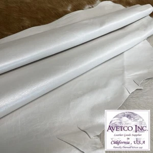 Avetco Economy Lamb Sheep Nappa Soft Leather hide skin 2 oz Pearl Ice WHITE - Picture 1 of 6