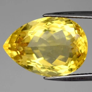 💎 12.16ct 18x13mm VS Pear Natural Yellow Citrine - Brazil Gemstone - Imagen 1 de 4