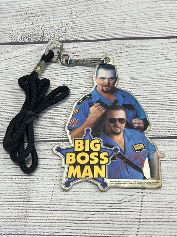 1991 WWF Big Boss Man TitanSports Necklace Lanyard Rare 90's Vintage WWE Cover