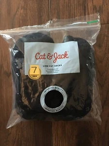 Cat & Jack Kids' Low-Cut Socks 7 Pack Size Small (Shoe Size 5.5-8.5), black 4203 - Picture 1 of 4