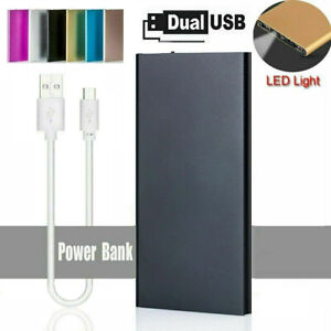 Portable Power Bank 900000mAh Battery Pack Charger 2USB LED For Mobile Phone