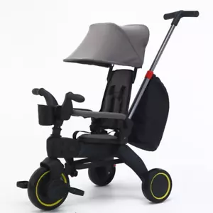 Baby Tricycle,5 in 1 Compact Folding Toddler Bike W/Removable Push Handle,Foldab - Picture 1 of 8