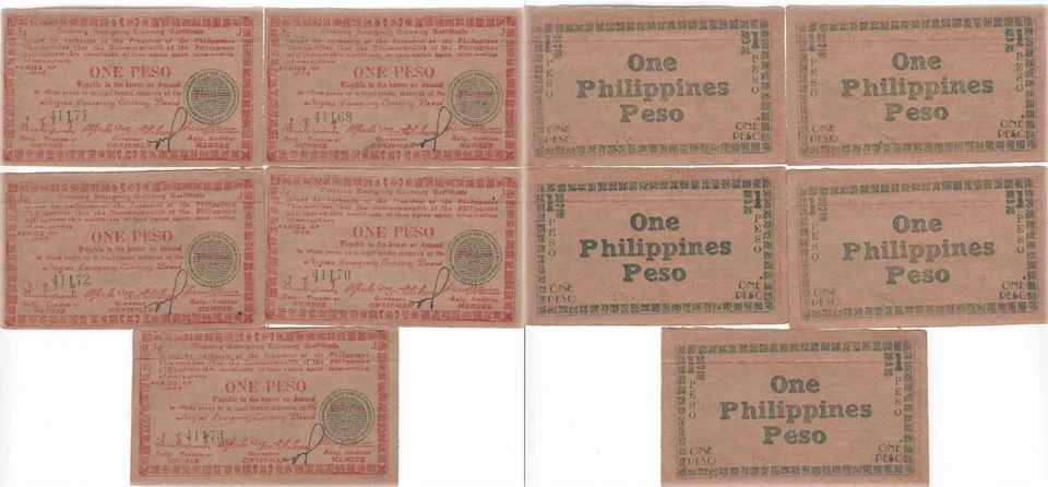 1945 Philippines Guerrilla Currency Negros Province 5 Consecutive XF/AU S681 - Image 1 of 1