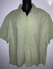 Green JAMAICA JAXX Silk Tropical Silk Short Sleeve Hawaiian Shirt ~ Mens 2XL