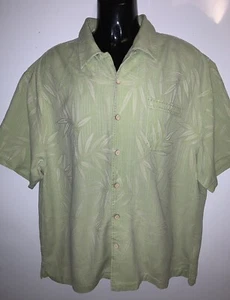 Green JAMAICA JAXX Silk Tropical Silk Short Sleeve Hawaiian Shirt ~ Mens 2XL - Picture 1 of 5