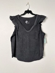 NWT Anthropologie Pilcro Scoop Neck Ruffles Sleeveless Top Plus Size Sz 2X Gray - Picture 1 of 4