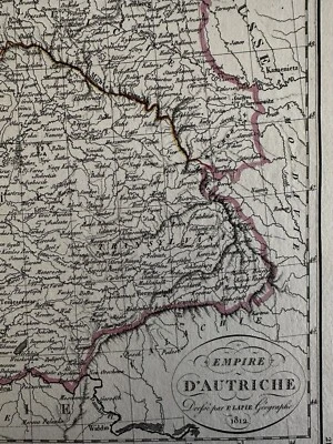 Europe Austrian Empire Bohemia 1812 Lapie engraved folio map orig. hand color - Image 1 of 4