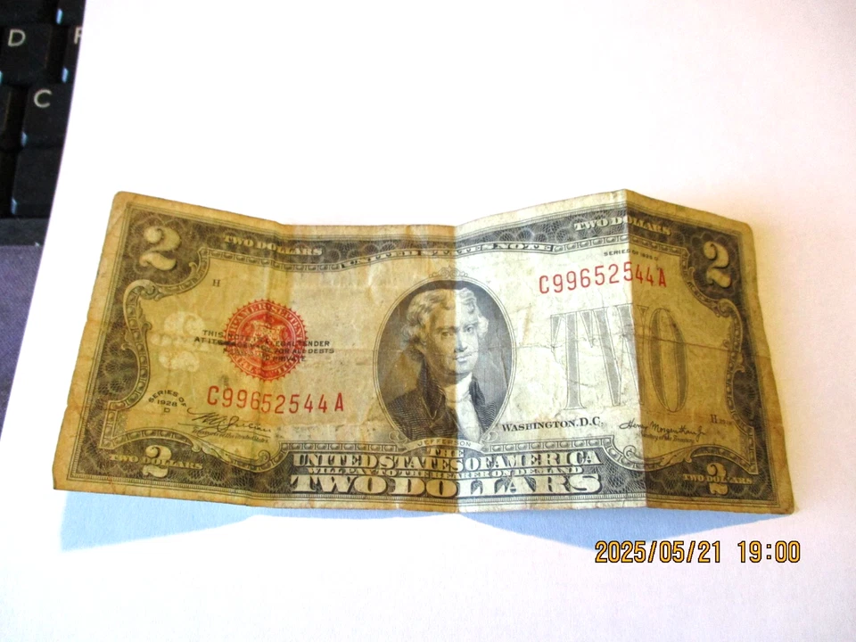 TWO DOLLAR RED SEAL - C99652544A - SERIES OF 1928 D - UNITED STATES NOTE - Image 1 of 4