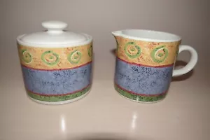 "Malaga" Creamer & Sugar Bowl w/ Lid Designed by Sue Zipkin From SAKURA - Picture 1 of 8