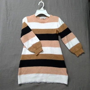 H&M Kid's Striped Knit Sweater Dress Size 6 Pink - Picture 1 of 11
