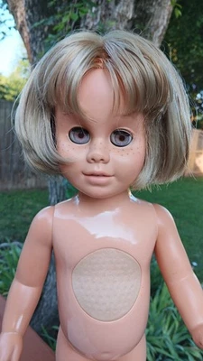 CHATTY CATHY MATTEL 1998 REPRODUCTION BLONDE HAIR  FRECKLES DOLL STILL TALKS - Image 1 of 4