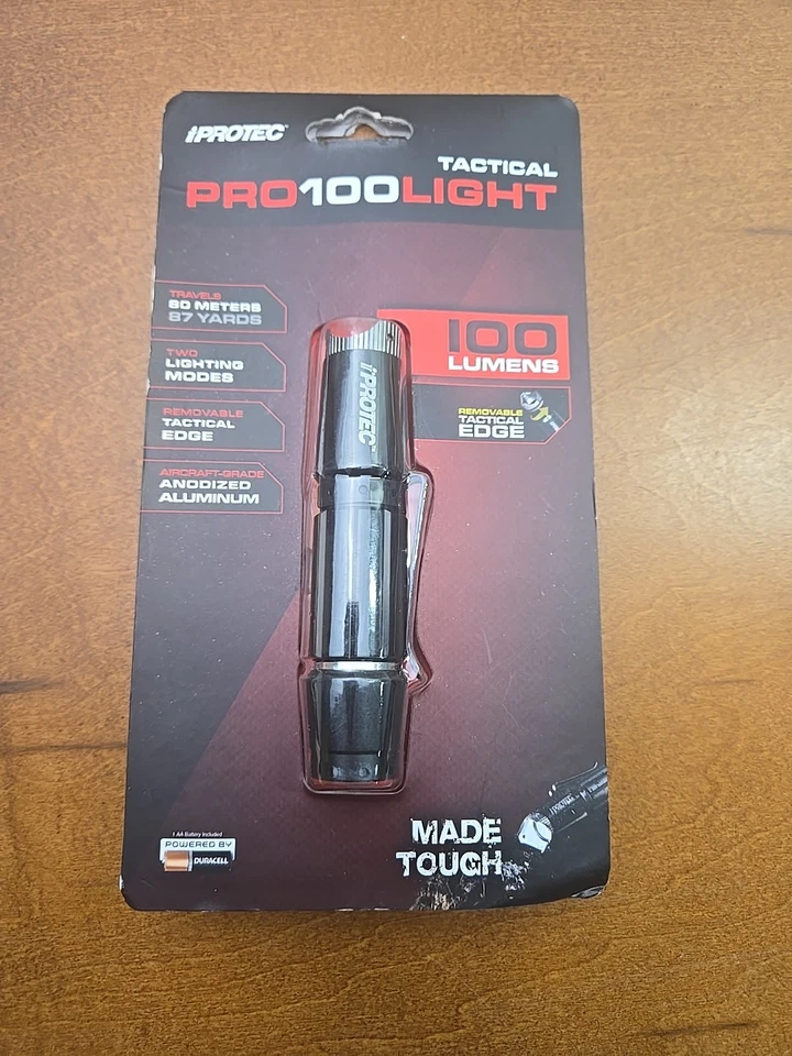 IPROTEC Pro 100 4" Light Pocket 100 Lumens Flashlight Self Defense Edge B1003 - Image 1 of 4
