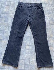 Vintage 1979 Levi’s White Tab Corduroy Black Pants 36x32 VTG 70s Men’s - Picture 1 of 13