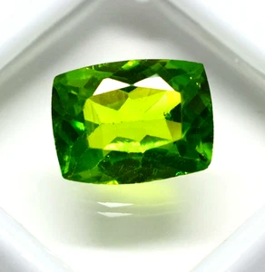 Impresionante anillo para hacer piedras preciosas sueltas certificado corte cojín peridoto verde de 8-9 quilates - Imagen 1 de 9