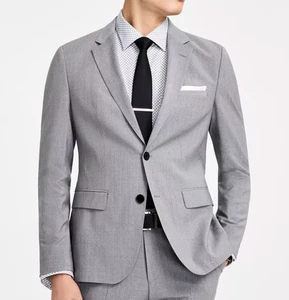 $398 BRAND NEW HUGO BOSS Mens 42R Solid Gray Blazer Sport Coat Suit Jacket - Picture 1 of 7