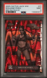 2025 Topps Chrome WWE Cactus Jack Roxanne Perez Red Raywave 5/5 PSA 9 - Picture 1 of 2