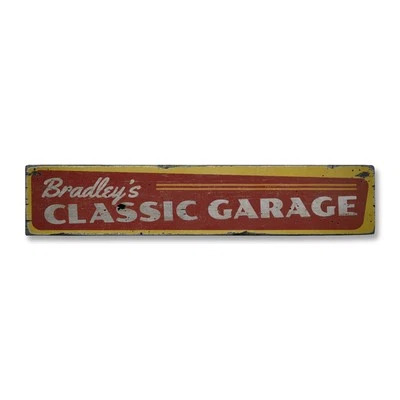 Classic Garage, Custom Owner Mechanic - Rustic Distressed Wood Sign - Image 1 of 2