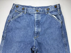 LL Bean USA Made Vtg Button Fly with Suspender Buttons Denim Jeans Men 35x30 - Picture 1 of 23