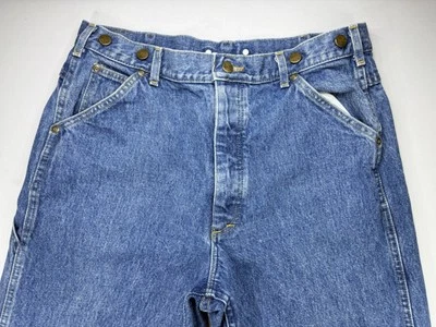 LL Bean USA Made Vtg Button Fly with Suspender Buttons Denim Jeans Men 35x30 - Image 1 of 4