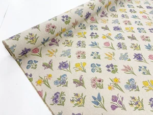 Tela de aspecto de lino para jardín de cabaña flor Panamá Shabby Chic material de decoración del hogar - Imagen 1 de 5
