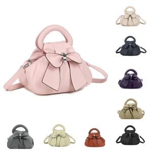 Women's Large Bow Shoulder Handbag Top Handel Zip Closure Evening Ladies Bag New - Afbeelding 1 van 20
