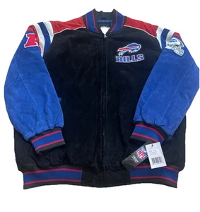 NFL Buffalo Bills Wildleder Lederjacke Herren Gr. XXL AFC gefüttert Neu ohne Etikett - Bild 1 von 7