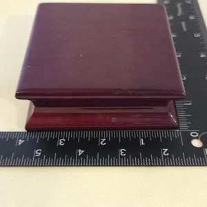 Deluxe Cherry Rosewood Display Box Mirror Wooden Jewelry Gift 3.75x1.5” - Picture 1 of 17