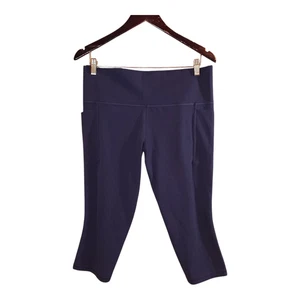 Athleta Navy Blue Salutation Stash Capri Leggings Workout Activewear Women's XL - Picture 1 of 9