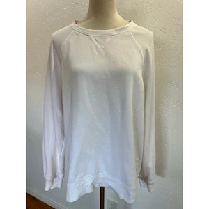 Everlane Sweatshirt weiß 100% Baumwolle Rundhalsausschnitt Damen Größe L " - Bild 1 von 8