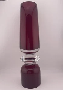 Marquis by Waterford Tango Ruby Crystal Heavy Dual Vase 15.5” Tall - Poland - Picture 1 of 7