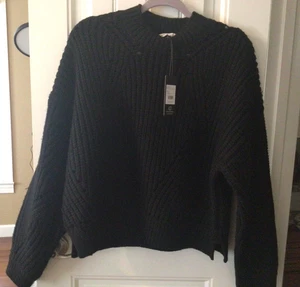 Suéter Rebecca Minkoff Brooks Dobladillo Dividido Talla Pequeña Negro Nuevo con Etiquetas - Imagen 1 de 4