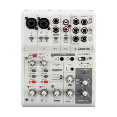 YAMAHA AG06MK2 W 6ch Live Streaming Mixer White AG 06 AG06 MK2 MKII USB - Image 1 of 3