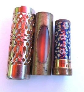 Vintage ~ Helena Rubinstein Lipstick Gold Tone Tube 3 pc SET - Picture 1 of 6