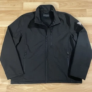GUESS Mens Softshell Jacket Full Zip Lightweight Black Coat Activewear Size XL - Picture 1 of 11
